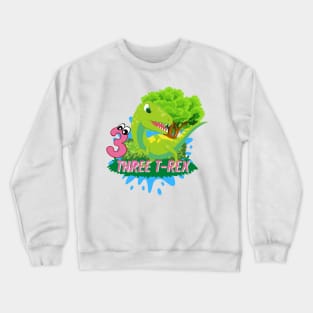 Dinosaur birthday, three rex, third birthday boy Crewneck Sweatshirt